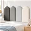 OJTOJT 4 pannelli murali 20x40 cm, per camera bimbi (Grigio-Bianco) | Wandkissen Kinderzimmer Selbstklebende, PU Wasserdicht Wandpaneel Gepolstert, 3D Wandpaneele Prallschutz für Schlafzimmer