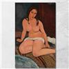CheQuadro! Nudo Seduto Amedeo Modigliani, amd68 Quadro Stampato su Tela Fine Art, Intelaiato Pronto da Appendere, Alta qualità, 75x45 cm