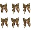 COSE DA CASA Set di 30 Fiocchetti Oro Fiocco per Decorazioni Natalizie Albero di Natale ghirlande Pacchetti Regalo Glitterati cm 6x6