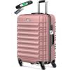 KESSER® Valigia da Viaggio Valigia a Guscio Rigido con Bilancia da Bagaglio + Etichetta per Bagagli Carrello per Bagagli Valigia con Lucchetto a Combinazione 4 Ruote ABS Guscio Rigido Manico