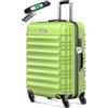 KESSER® Valigia da viaggio con guscio rigido con bilancia per valigie + etichetta per bagagli, trolley, trolley con serratura a combinazione, 4 ruote, guscio rigido in ABS, manico telescopico