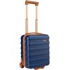 Cabin Max Anode, Bagaglio a mano, leggero, rigido, 4 ruote, lucchetto a combinazione, navy / marrone, 40 x 30 x 20cm, 2 Räder