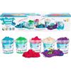 Genio Kids Set Sabbia Magica per Bambini 750g con Formine, Naturale Sabbia Colorata in 5 Colori: Naturale, Rosa, Verde, Blu, Viola, Regalo per Bambini 3 Anni+