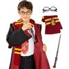 Funidelia Costume Ufficiale Harry Potter - Grifondoro per bambini, Include: Mantello con cappuccio con stemma ricamato - Tenuta per bambini per feste, Carnevale e Halloween