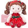 LeyaDoll Bambola Morbida 30 cm, Regalo 1 Anno Bambina, Battesimo e Natale | Scatola regalo rosa inclusa, morbida compagna della nanna, viso ricamato, tessuto soffice e lavabile in lavatrice.