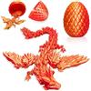 LUMIN TUTU Uovo di drago stampato 3D, drago mistico in cristallo, uova di drago colorate con ali, giocattolo realistico, perfetto per compleanni e regali di Pasqua (oro rosa)