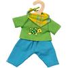 Heless 2721 - Set di abbigliamento Fair Trade per bambole, outfit Max, 3 pezzi con pantaloni, maglietta e fazzoletto, taglia 35-45 cm