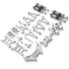 JOYSOG Parti RC per Hyper Go 1/14 14301 14302 14303 Ammortizzatori anteriori e posteriori Braccio oscillante Sterzo Coppa Tirante Kit Parti di Aggiornamento (Argento)