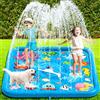 Chennyfun Tappetino Gioco d'Acqua Bambini, 67/170cm Quadrato Sprinkler Splash Pad | Spruzza la Piscina Giochi d'acqua, Gioco Estivo per Giardino All'aperto, Per Bambini Adulti, Animali Domestici