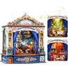 CUTEBEE Puzzle 3D Legno Teatro Musicale - Modellini da Costruire Adulti | Kit Modellismo Musicale con LED USB-C, Teatro Girevole a 3 Scene, Manualità Creative, Regalo per Adulti