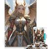 JIANGENNF Puzzle da 1000 pezzi per adulti con Iris, Drago Paladino, Gioco per famiglie, Decorazione per la casa, Adatto per la decorazione della scrivania 38x26cm