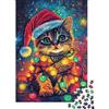 pSjDkMvHfRbLz Gatto di Natale Puzzle 1000 Pezzi Carta per Adulti Luci Festive Gioco di Puzzle 1000 Pezzi Relax Decorazione Regalo Famiglia 38x26cm/1000pcs