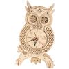 Luwecf Puzzle in Legno 3D Orologio Gufo Regalo di Festa Giocattolo di apprendimento Creativo Decorazione da Tavolo Orologio da Tavolo Decorazione per