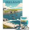 JIANGENNF Puzzle per adulti da 1000 pezzi con poster di viaggio sull'Irlanda, gioco educativo, decorazione per la casa, per rafforzare l'amore tra le coppie 50x75cm