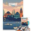 JIANGENNF Puzzle per adulti da 1000 pezzi, Istanbul, Turchia, gioco educativo, decorazione da parete, regalo di compleanno, regalo di viaggio 38x52cm