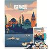 JIANGENNF Puzzle da 1000 pezzi per adulti, Istanbul, Turchia, gioco rompicapo, divertente antistress, ogni pezzo è unico 50x75cm