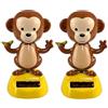 Cldaisy 2Pcs Carino Scimmia Solare Energia Danzante Scimmia Figura per Auto Cruscotto Desktop Decor per Bambini Adolescenti Kit di Energia Solare Ricambi Auto