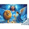 ZQXJNHPKRB Scena Mistica Leone Blu Angelo Puzzle 1000 Pezzi Carta per Adulti Relax Concentrazione Decorazione Regalo 70x50cm/1000pcs