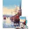 JIANGENNF Puzzle per adulti da 1000 pezzi con poster di Istanbul, gioco educativo, decorazione da parete, regalo di compleanno, regalo di viaggio 38x52cm