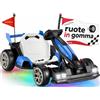 Mondial Toys Go Kart Elettrico per Bambini 24V Drift Porsche con Licenza Ufficiale 2 Motori Potenti Sedile Regolabile Luci LED 2 Velocità Freno e Acceleratore Separati 6-12 Anni (Blu)