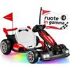 Mondial Toys Go Kart Elettrico per Bambini 24V Drift Porsche con Licenza Ufficiale 2 Motori Potenti Sedile Regolabile Luci LED 2 Velocità Freno e Acceleratore Separati 6-12 Anni (Rosso)