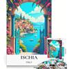 JIANGENNF Puzzle per ragazzi da 1000 pezzi, Ischia Italia Porte Aperte, gioco educativo, decorazione da parete, compleanno e Natale 38x26cm