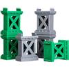 STOBAZA 6 Pz Treno Pista Ponte Supporti per Ferrovia in Legno Impilabile Grigio e Verde Risers Compatibile Treno Accessori Sicuro Leggero Design