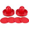 Mimdixy Pulsanti da Air Hockey, Dischi di Ricambio Rossi per Hockey da Aria Leggeri in Plastica e Portieri con Spingi Slider, Mini Dischi e Palette da Air Hockey, Maniglie per Porte per (Misura grande 96 mm)