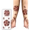 FIESTAS GUIRCA | Tatuaggio Satanico Rosso (30x13 cm) - Trucco e FX per Halloween, Carnevale e Feste in Maschera - Ideale per Adulti - Rosso