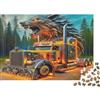 ZQXJNHPKRB Camion Lupo Puzzle 1000 Pezzi Carta per Adulti Scenario Notturno nella Foresta Gioco di Puzzle 1000 Pezzi Relax Decorazione Regalo 52x38cm/1000pcs