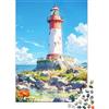 pSjDkMvHfRbLz Faro Costiero Puzzle 1000 Pezzi Gioco di Puzzle 1000 Pezzi Adulto Carta Vista Mare Relax Famiglia Decorazione Regalo 38x26cm/1000pcs