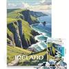 JIANGENNF Puzzle per adulti da 1000 pezzi con poster di viaggio sull'Irlanda, giocattolo decorativo da parete, divertente e spiritoso, compleanno e Natale 50x75cm