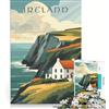 JIANGENNF Puzzle per ragazzi da 1000 pezzi con poster di viaggio sull'Irlanda, giocattolo fai-da-te, interazione genitore-figlio, compleanno e Natale 38x52cm