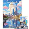 JIANGENNF Puzzle da 1000 pezzi Indiana State, Indianapolis, Impossible Game, taglio di precisione, con pezzi di forma casuale completamente ad incastro 50x75cm