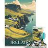 JIANGENNF Puzzle da 1000 pezzi per adulti con poster di viaggio sull'Irlanda, giochi per famiglie, passatempo per le vacanze a casa, compleanno e Natale 50x75cm