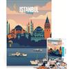 JIANGENNF Puzzle da 1000 pezzi per ragazzi, Istanbul, Turchia, gioco rompicapo, taglio di precisione, compleanno e Natale 38x26cm
