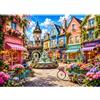 Yunlus Puzzle da 1000 pezzi per adulti Impossible 71,1 x 50,8 cm | Puzzle difficile difficile impegnativo 1000pc puzzle città europea con fontana fiori quadrati paesaggio puzzle