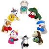 HYPYXUS Punzonare la marionetta a mano con animale con suono (8pcs) | Giocattolo interattivo di dinosauro squalo Husky da boxe, burattino da Kung Fu per cani e gatti di piccola taglia