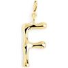 SINGULARU - Charm Letter XL. Pendente Iniziale in Ottone con Finitura Placcata Oro 18Kt. Combinabile con Collana. Gioielli da Donna. Lettera F