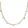 SINGULARU - Collana Chic Colors. Catena in Argento Sterling 925 con Finitura Placcata Oro 18 Kt e Pietre Naturali Pendenti. Taglia Unica. Gioielli da Donna