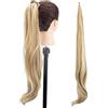 IMISSU Estensione coda di cavallo lunga Coda di cavallo Accessorio per posticci per capelli flessibile Capelli graziosi sulla festa (Pianoforte Biondo Misto Rame)