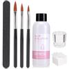 SIUHEN Slip Solution Acrygel 75ml Soluzione Acrigel per Unghie Liquido Acrilico Polygel Nail, 3 Pennelli 1 Tazza di Cristallo 100 Fogli di Pulizia 1 Lime per Unghie, per Builder Gel, UV/LED Nail Extensions