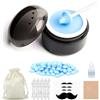 STORICANS Kit di cera per naso nero portatile per la depilazione con cera da 100 g, 10 applicatori, 30 bastoncini per capelli per naso, 2 vasi in silicone, 15-20 volte, kit per ceretta per capelli del