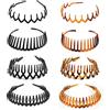 Eterspr 8 Pezzi Fascia per Capelli con Denti di Squalo, Pettine per Capelli in Plastica, Fascia Elastica Antiscivolo, per Donne Ragazze, Sport All'aria Aperta, Yoga, Tempo Libero Quotidiano