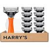Harry's Set Rasoio da Uomo, Manico Arancione, 10 Lamette di Ricambio | Rasoio Truman con Rifinitore di Precisione, Manico Resistente allo Scivolamento e Lame Sviluppate in Germania