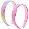 ZIOYANE 2 fasce per capelli con strass, ampie fasce per capelli con cristalli scintillanti