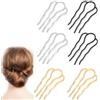 ZIOYANE Set di 6 forcine per capelli a 4 denti, spille a forma di U, accessori per acconciamento stile vintage per torsioni francesi, acconciazioni sciolte e chignon