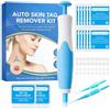Fuyouderen Kit di rimozione delle macchie cutanee 2 in 1 Skin Tag Care cura delicata e | Auto Skin Tag strumento efficace indolore marche della pelle e rotelline di piccole e grandi dimensioni veloce facile per