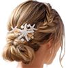 Handcess Pettine per capelli a forma di stella marina, con conchiglia, accessorio per capelli da sposa con perle, accessorio per capelli da donna
