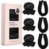 Wyngee 6pz Bigodini Senza Calore Wyngee 3 Bigodini+3 Mini Cuffie Rulli Foulard da Fisso Flessibile Morbile Boccoli Arricciacapelli per Capelli DIY Salone Strumento a Styling Dormo Nero